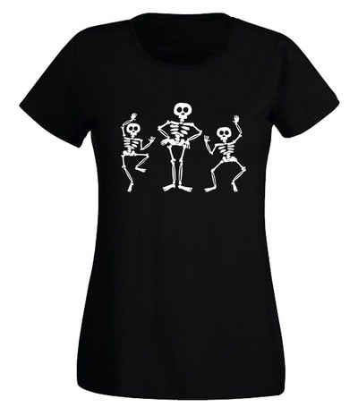 G-graphics T-Shirt Damen T-Shirt - Tanzende Skelette mit trendigem Frontprint • Aufdruck auf der Vorderseite • Spruch / Sprüche / Print / Motiv • für jung & alt