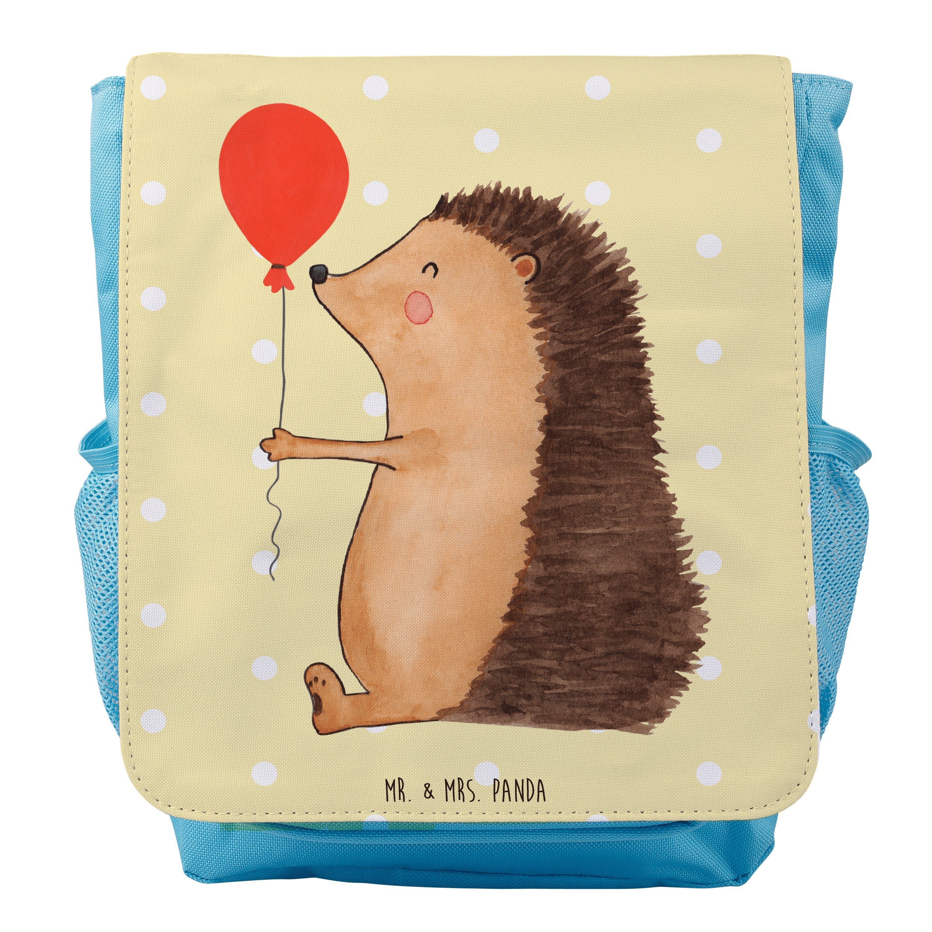 Mr. & Mrs. Panda Kinderrucksack - Gelb Jungen mit Pastell Tiere, Rucksack Igel Geschenk, - Luftballon