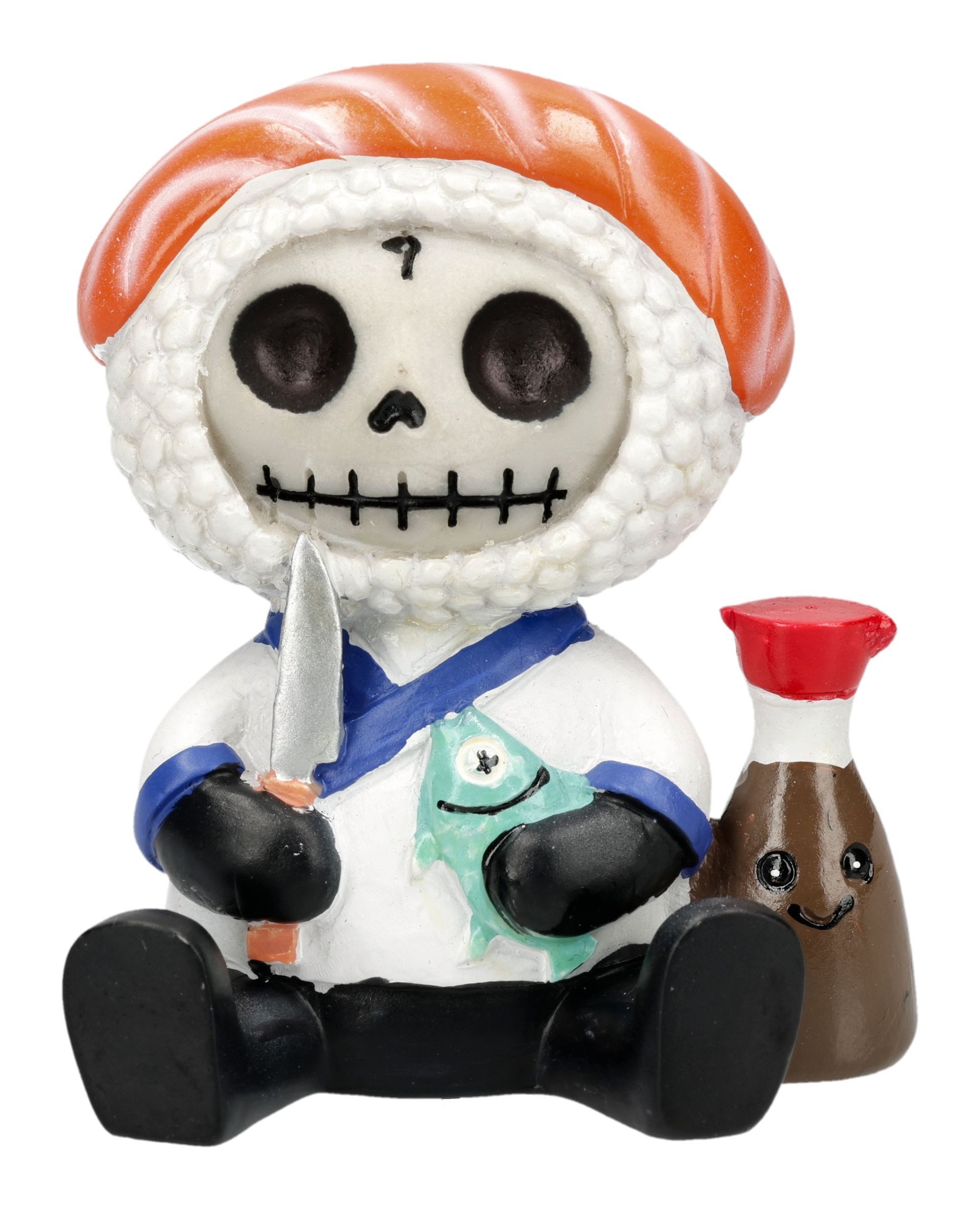 Figuren Shop GmbH Dekofigur Sake Sushi Figur – Furrybones Skelett Statue Dekofigur 7,5 cm Deko