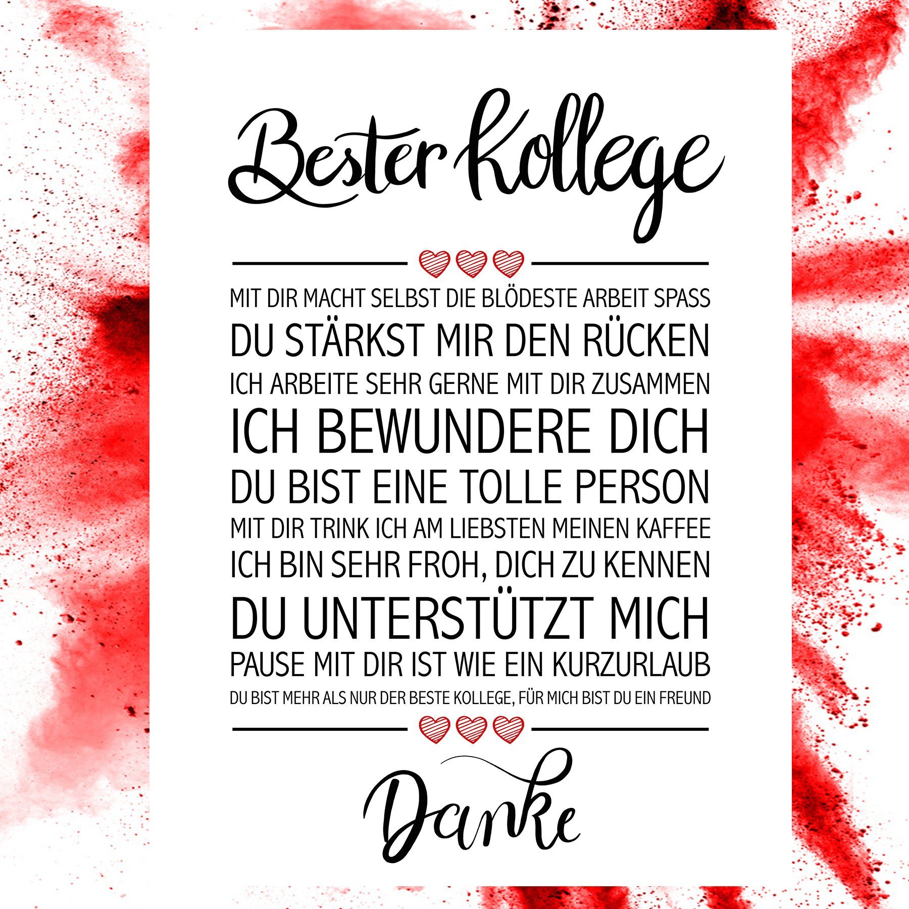 Close Up Poster Bester Kollege Kunstdruck 30 x 40 cm