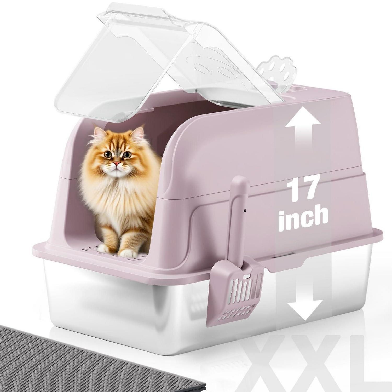 LuxusKollektion Katzentoilette Katzenklo XXL Edelstahl Rosa