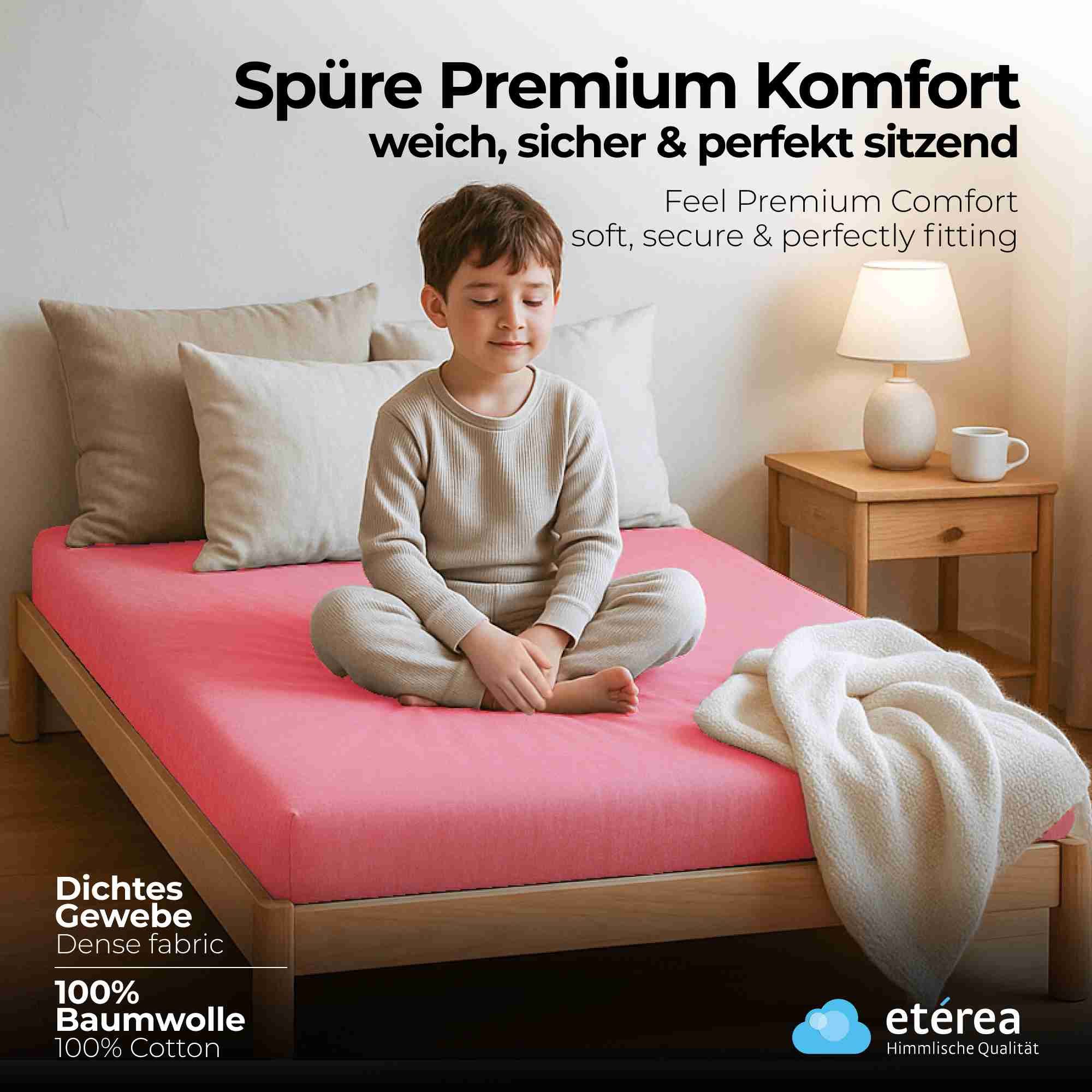 etérea Himmlische Qualität Spannbettlaken etérea Comfort Jersey Spannbettlaken, Jersey, Gummizug: rundum, (1 Stück)