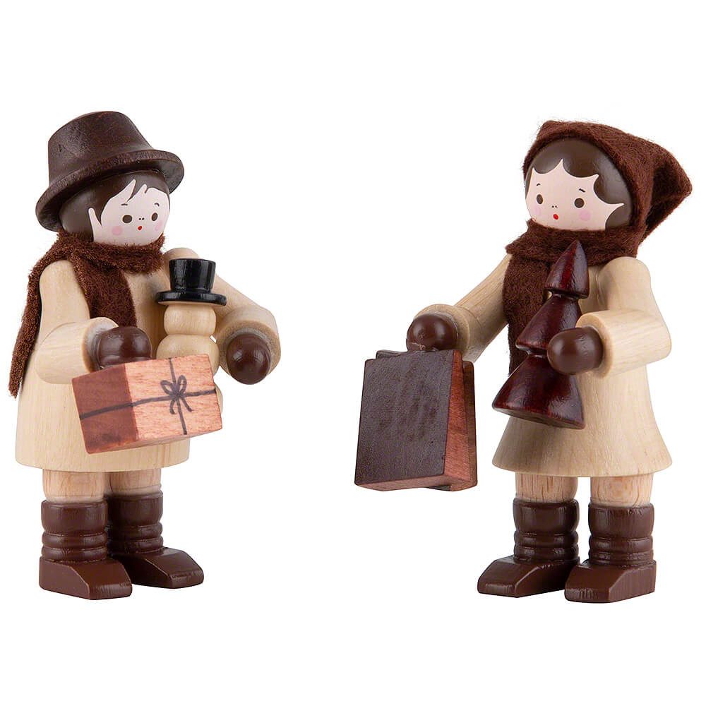 Volkskunstwerkstatt Romy Thiel Dekofigur Thiel-Figur Einkaufspaar - natur ( günstig online kaufen
