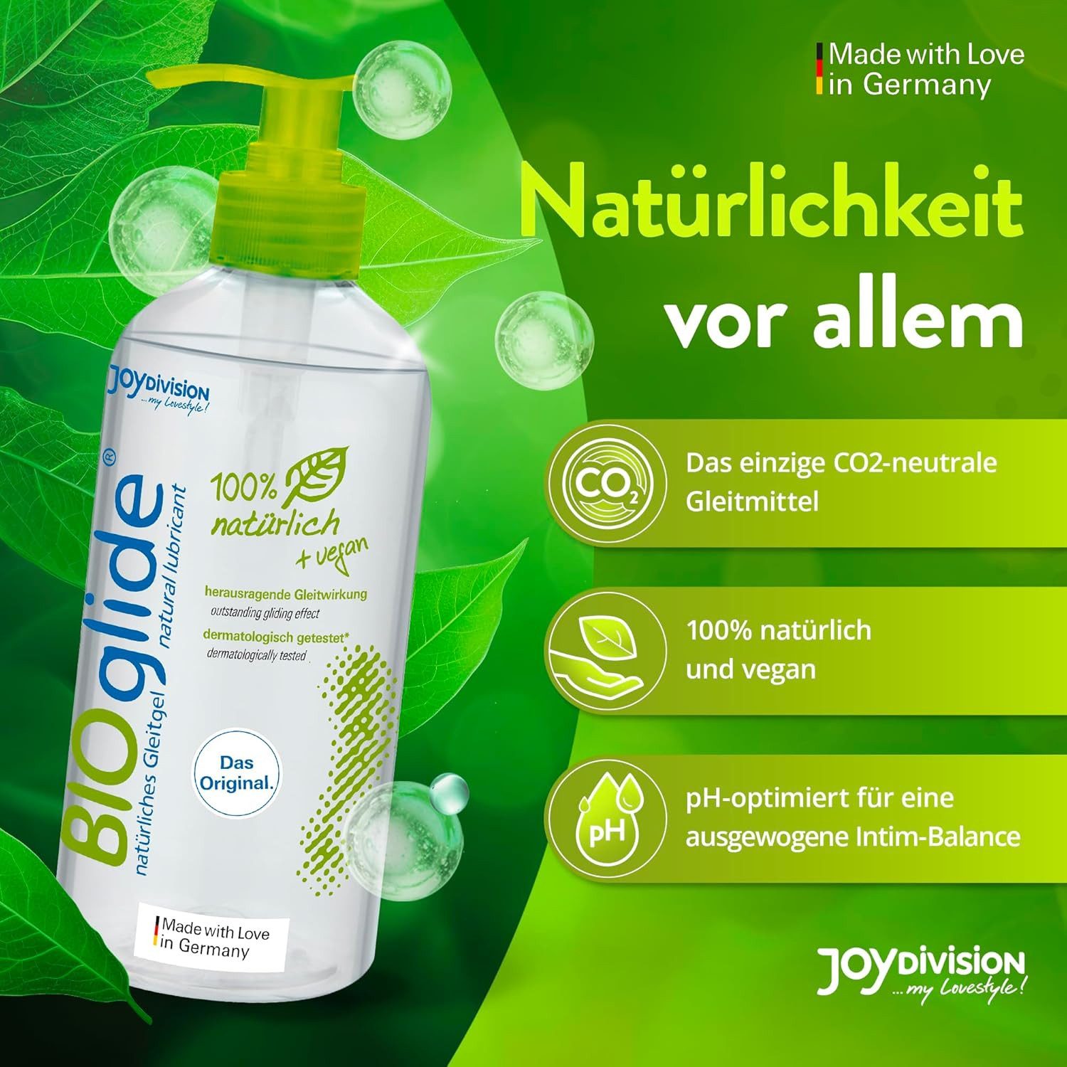 JOYDIVISION Gleitgel BIOglide Original, Biogleitgel, zertifizierte Naturkosmetik, vegan, natürliche Inhaltsstoffe