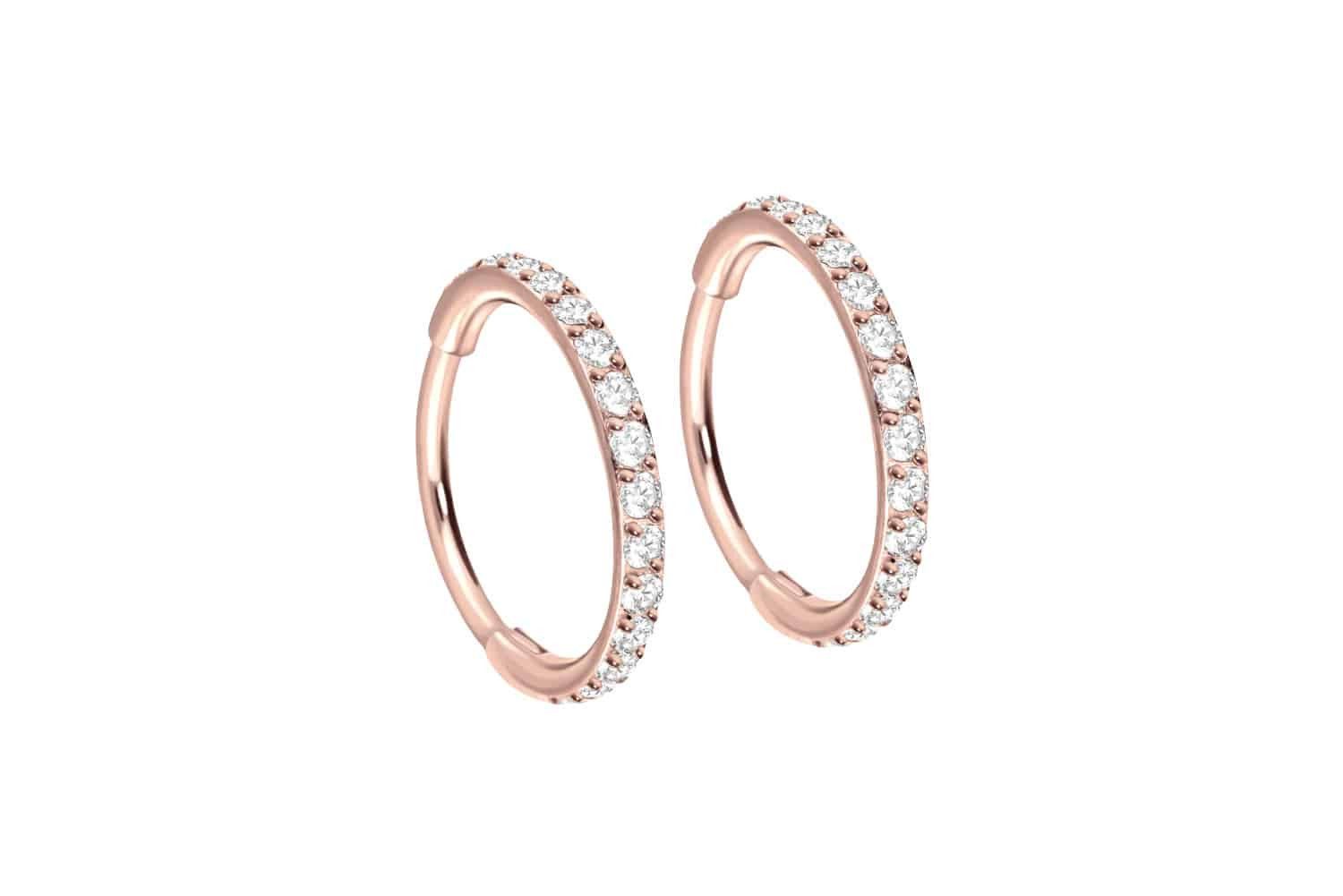 FILANGO Paar Creolen Titan Ohrclicker Creolen EINGEFASSTE KRISTALLE (Creolen, 1-tlg)