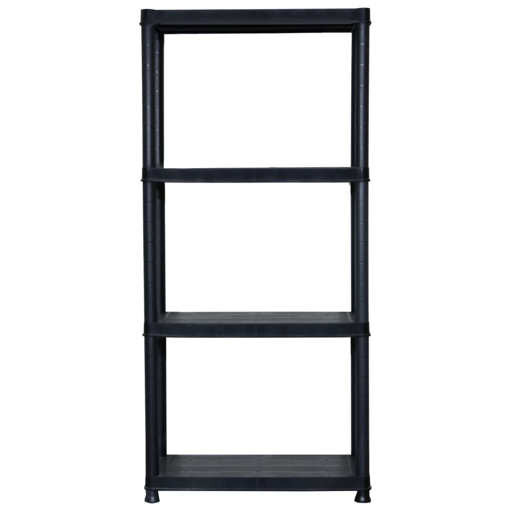vidaXL Ablageregal Lagerregal 4-Tier Schwarz 61x30,5x130 günstig online kaufen