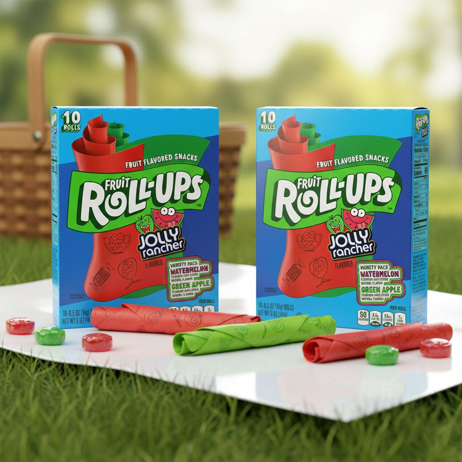 Süßigkeit, 1 x 141 g, Fruit Roll-Ups Jolly Rancher Variety Pack Wassermelone & Grüner Apfel