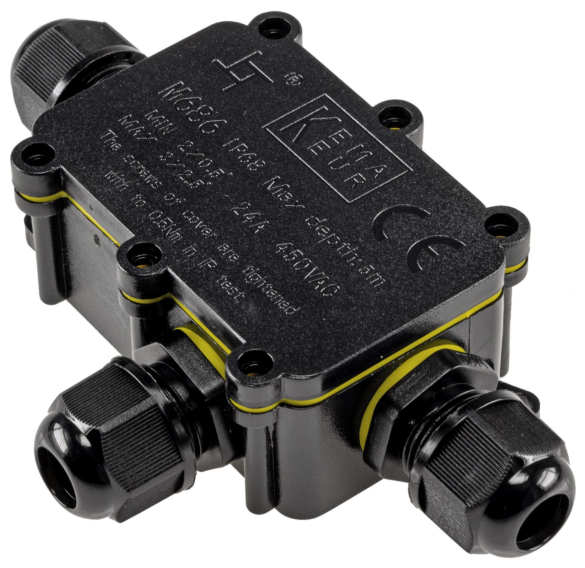 ChiliTec Kabelbox 3 Anschlüsse, IP68, Kabelverbinderbox, wasserdicht