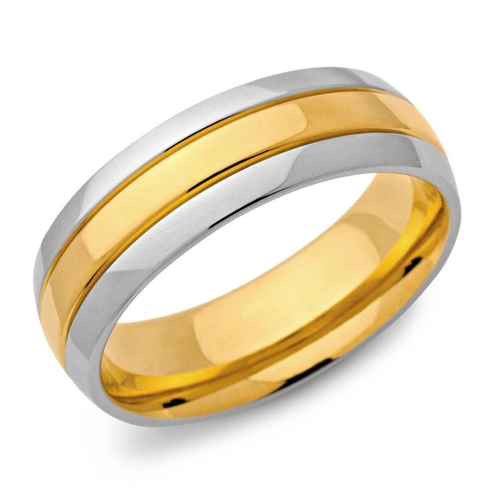 Fingerring Unique Edelstahlring vergoldet 7mm Breite R9081