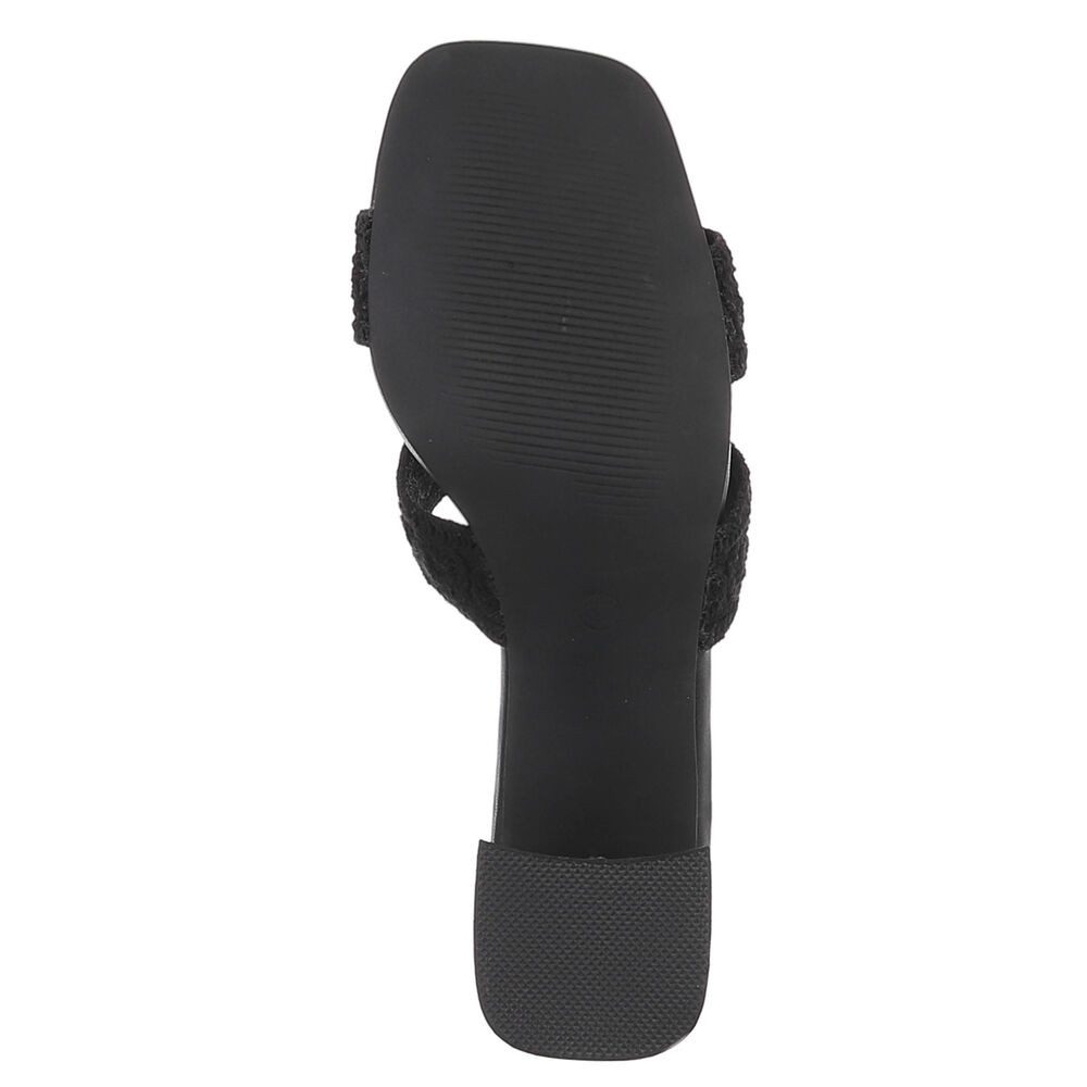 Ital-Design Elegante Damen Sandalen mit Komfort und stilvollem Design Pantolette (91512518) Blockabsatz Sandalen & Sandaletten in Schwarz