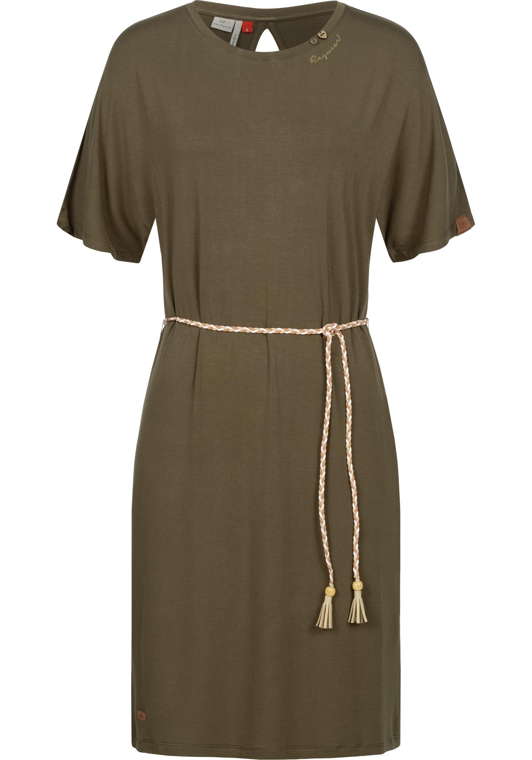 Ragwear Jerseykleid Kass stylisches Shirtkleid mit geflochtenem Gürtel günstig online kaufen
