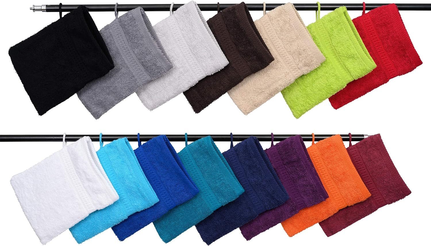 Hometex Premium Textiles Waschhandschuh in Premium Qualität 500 g/m², Feinster Frottier-Stoff 100% Baumwolle, (10er Set), weich, saugfähig, extra schwer & flaus – Bild 5 von 5