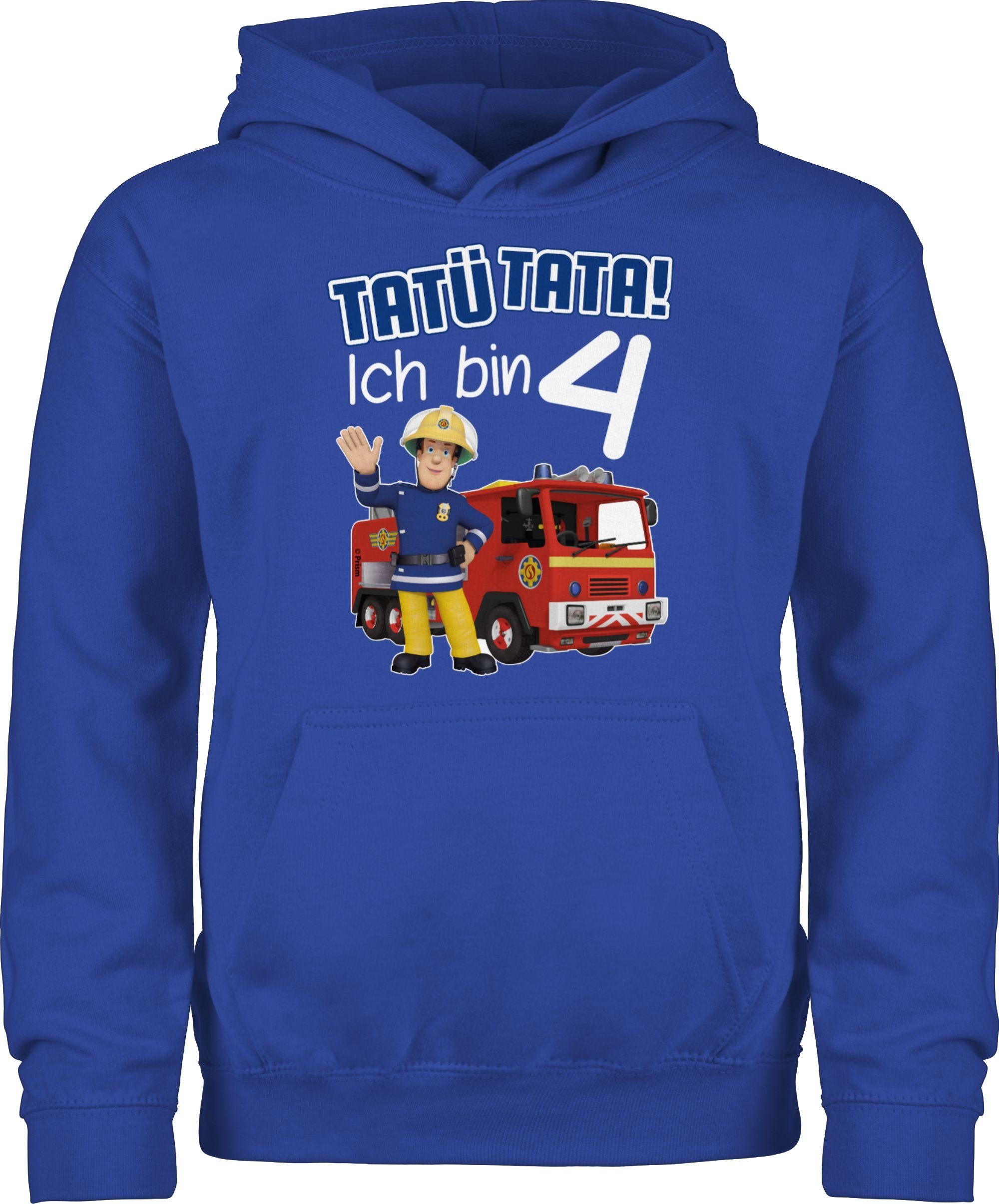 Shirtracer Hoodie Tatü Tata! Royalblau 4 Feuerwehrmann Sam Mädchen Ich Geburtstag 1 bin