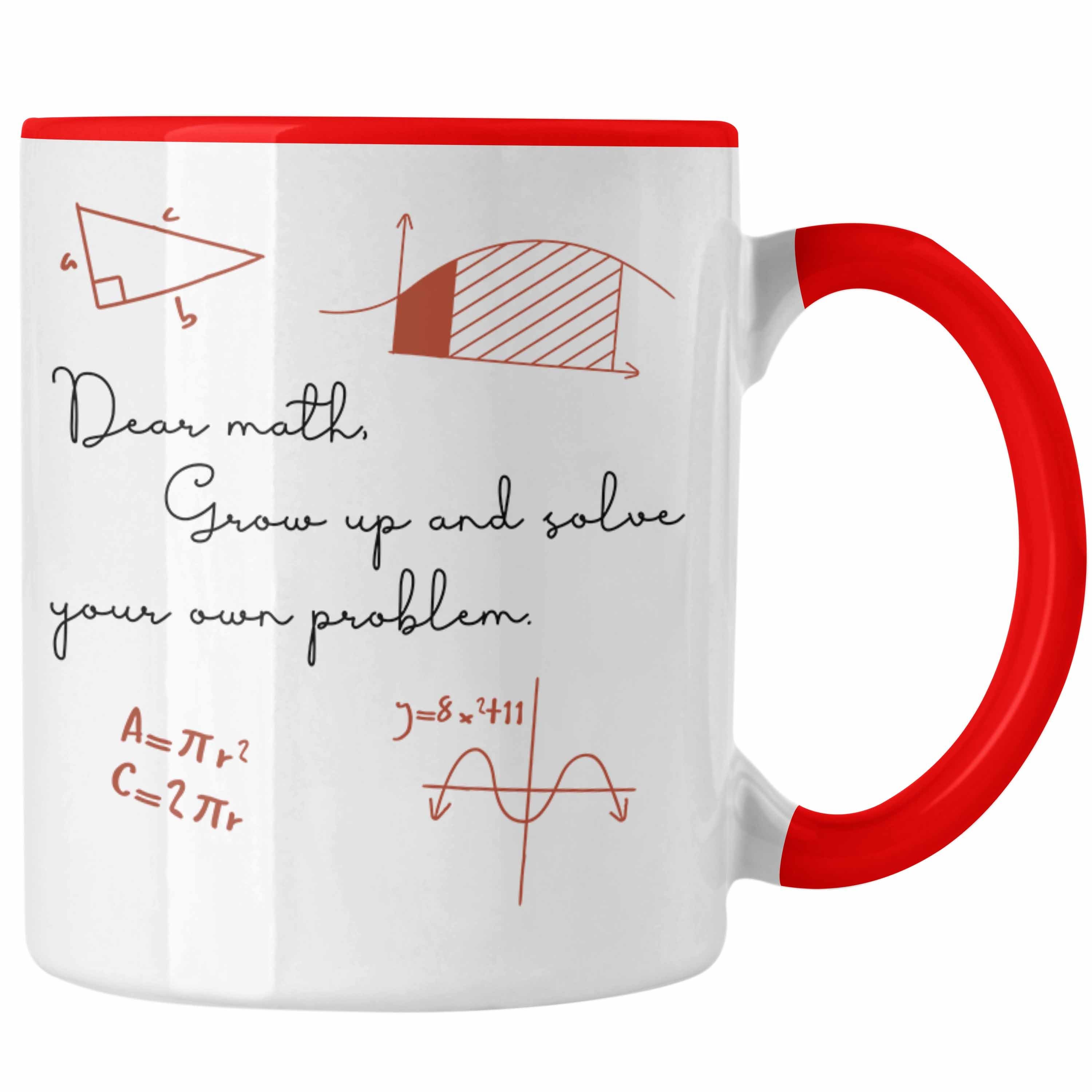 Trendation Tasse Lustige Tasse Geschenk für Mathematiker, Lehrer oder Studenten Mathe K Rot