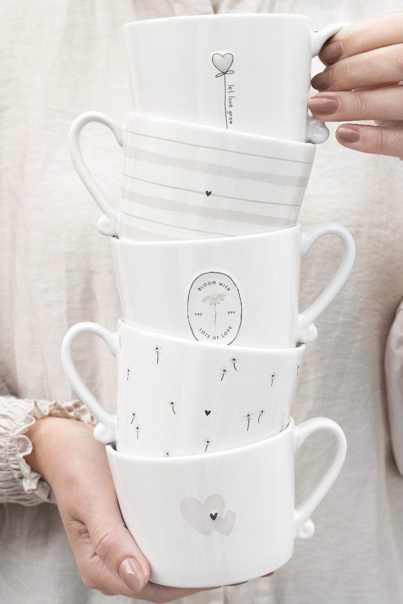 Bastion Collections Geschirr-Set Tasse - DAISIES II - weiß
