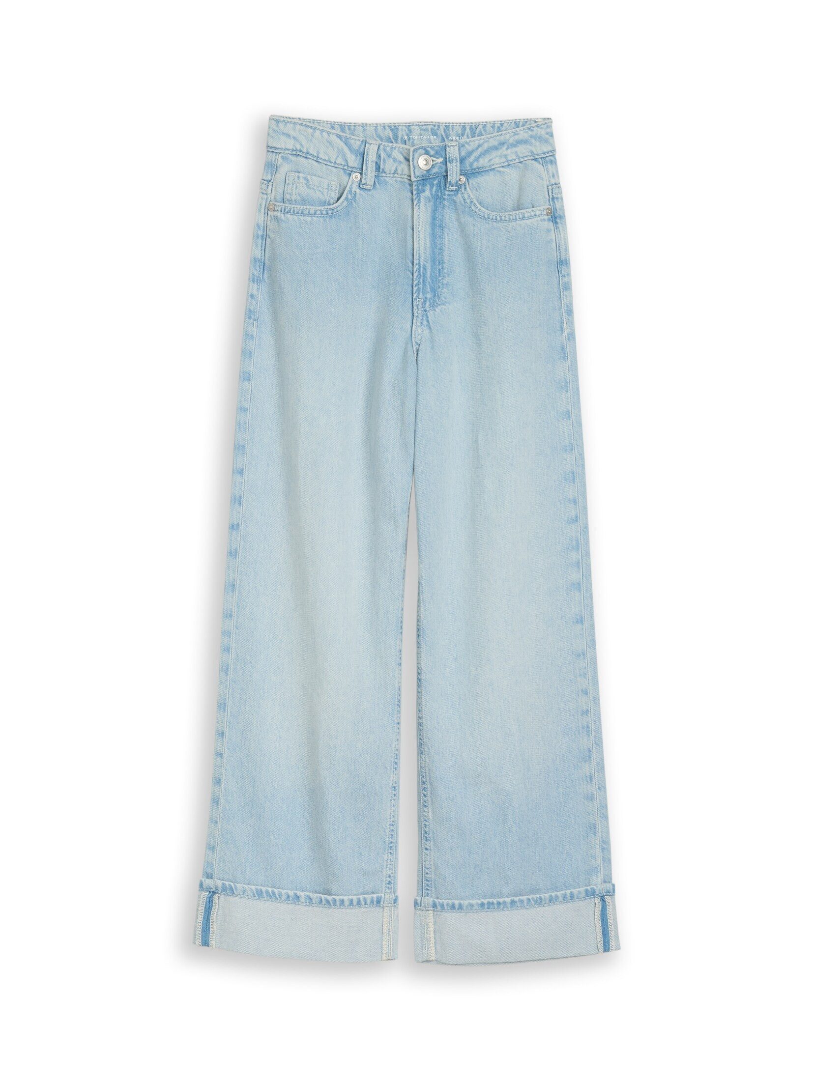 TOM TAILOR Weite Jeans Jeanshosen Wide Leg Jeans mit Turn-up