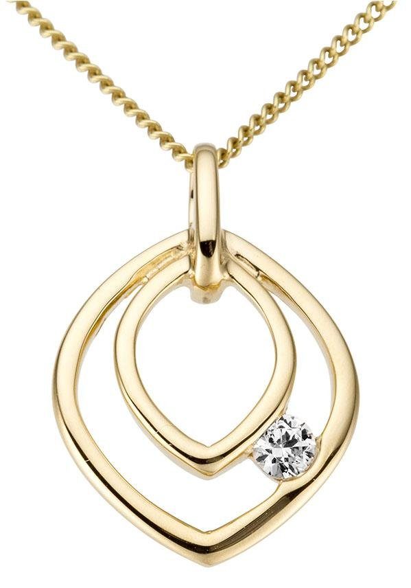 Firetti Kettenanhänger Schmuck Geschenk Gold 333 Halsschmuck Anhänger für Halskette, mit Zirkonia (synth)