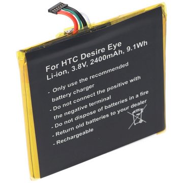 AccuCell Akku passend für HTC Desire Eye, Li-Ion, 3,8V, 2400mAh, 9,1Wh, built- Akku 2400 mAh (3,8 V)