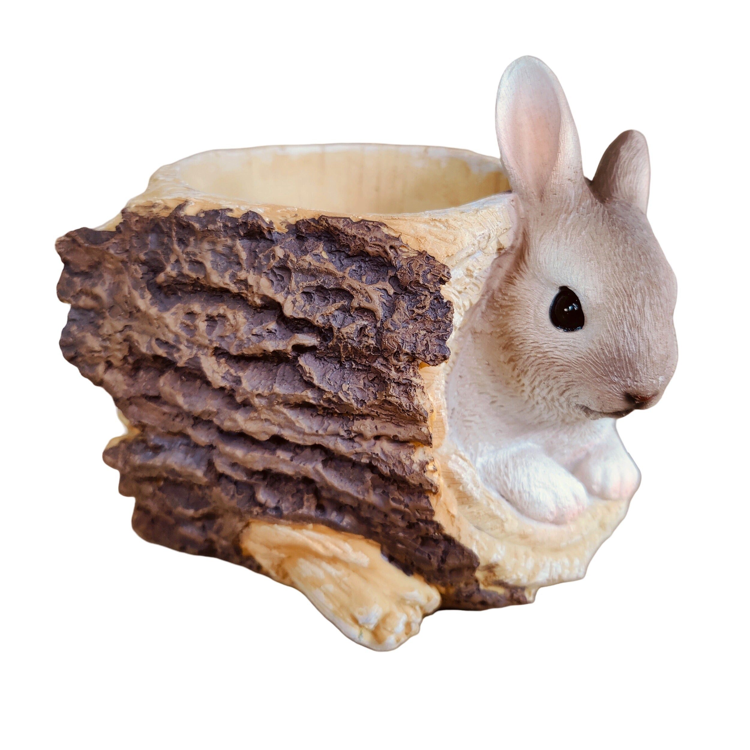 colourliving Blumentopf colourliving Pflanztopf Deko Hase Figur aus Polyresin innen & außen (1 St), Hasenfigur mit integrierter Pflanzöffnung