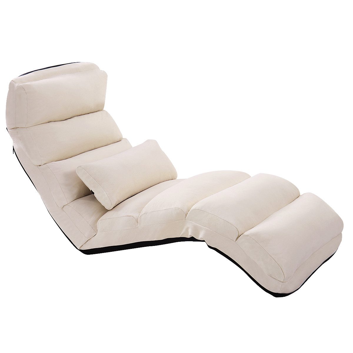 COSTWAY Relaxliege, mit Liegefunktion, Bodensessel klappbar verstellbare Rü günstig online kaufen