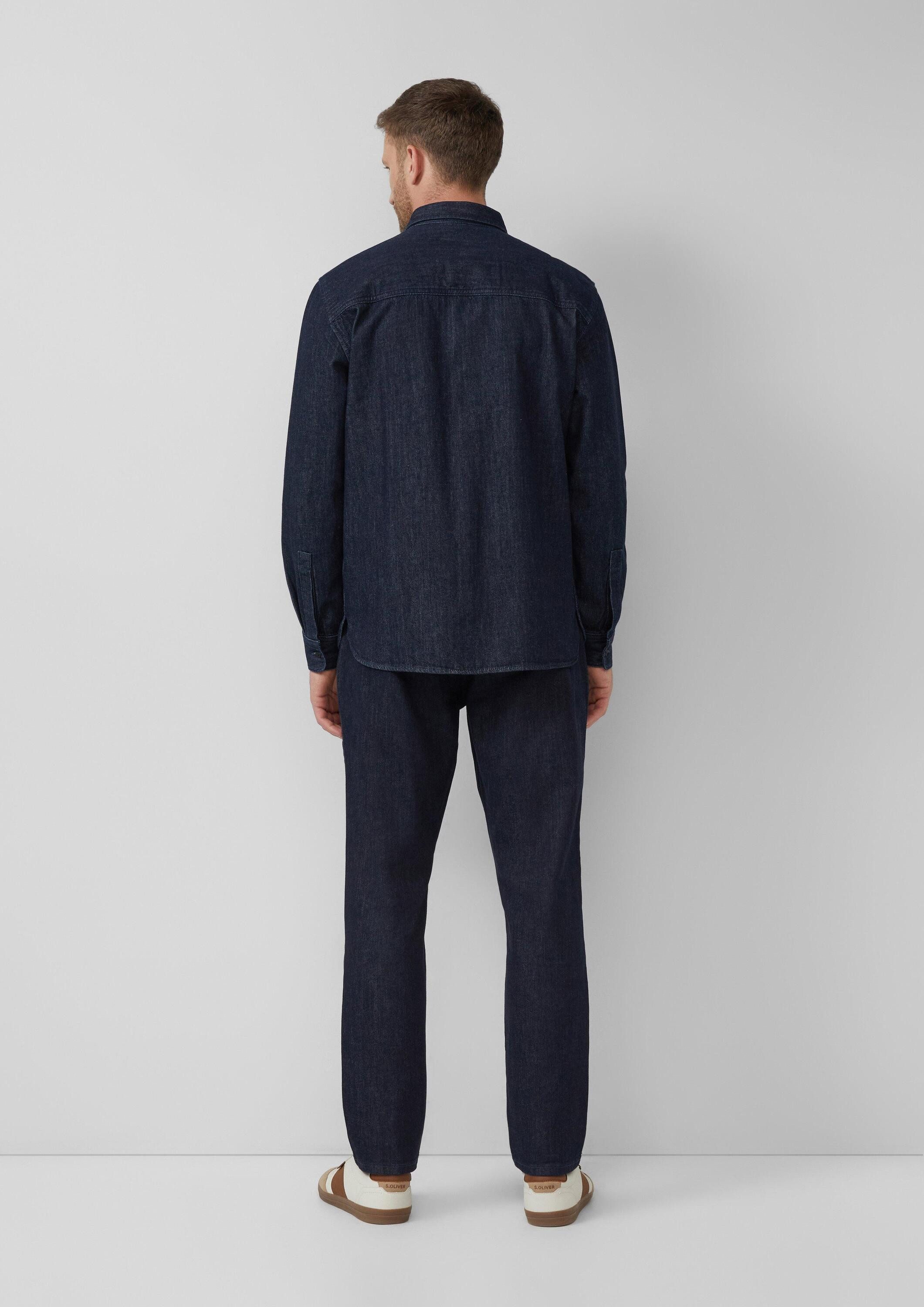 s.Oliver Langarmhemd Hemd Regular Fit: Langärmeliges Jeanshemd mit Kentkragen