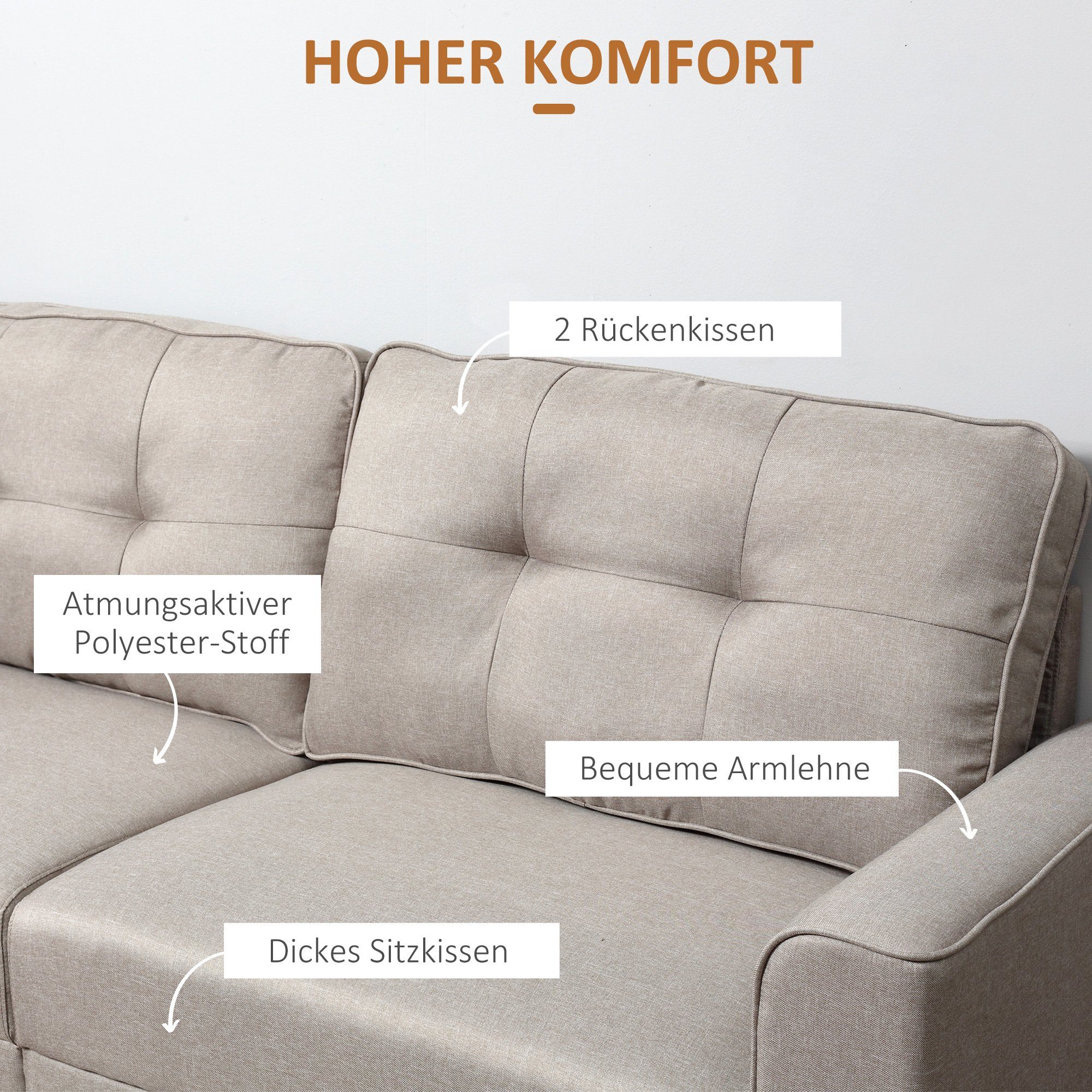 HOMCOM 3-Sitzer Sofa