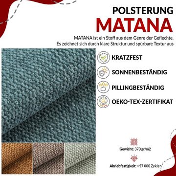 MKS MÖBEL Boxspringbett ALBERO 1, Doppelbett, Multipocket-Matratze, Eiche Holzrahmen, Praktisch