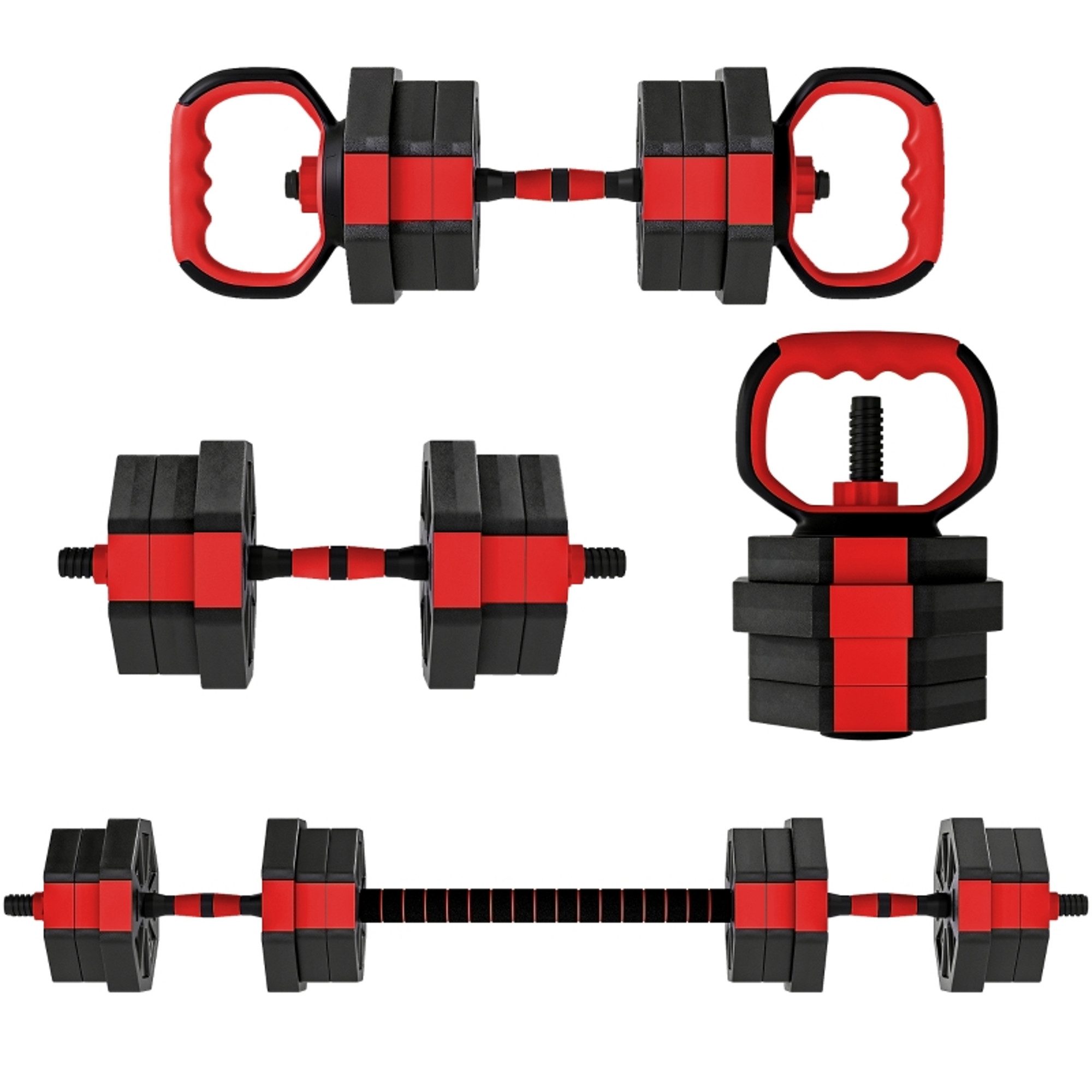 Hantel-Set 4-in-1 Hantelset Kurzhantel Set Kurzhanteln Langhanteln verstellbar