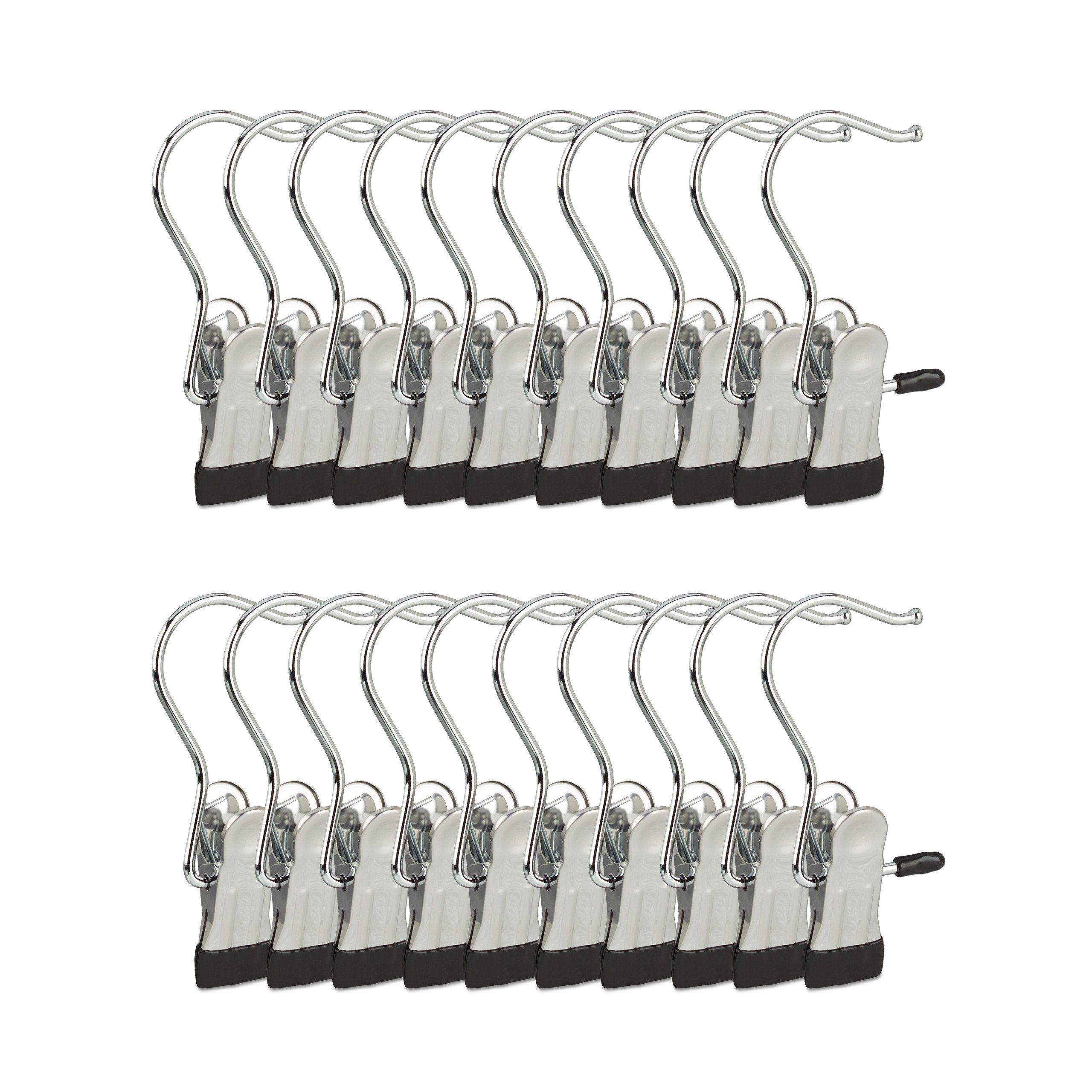 relaxdays Kleiderbügel Stiefelklammern 20er Set drehbar günstig online kaufen