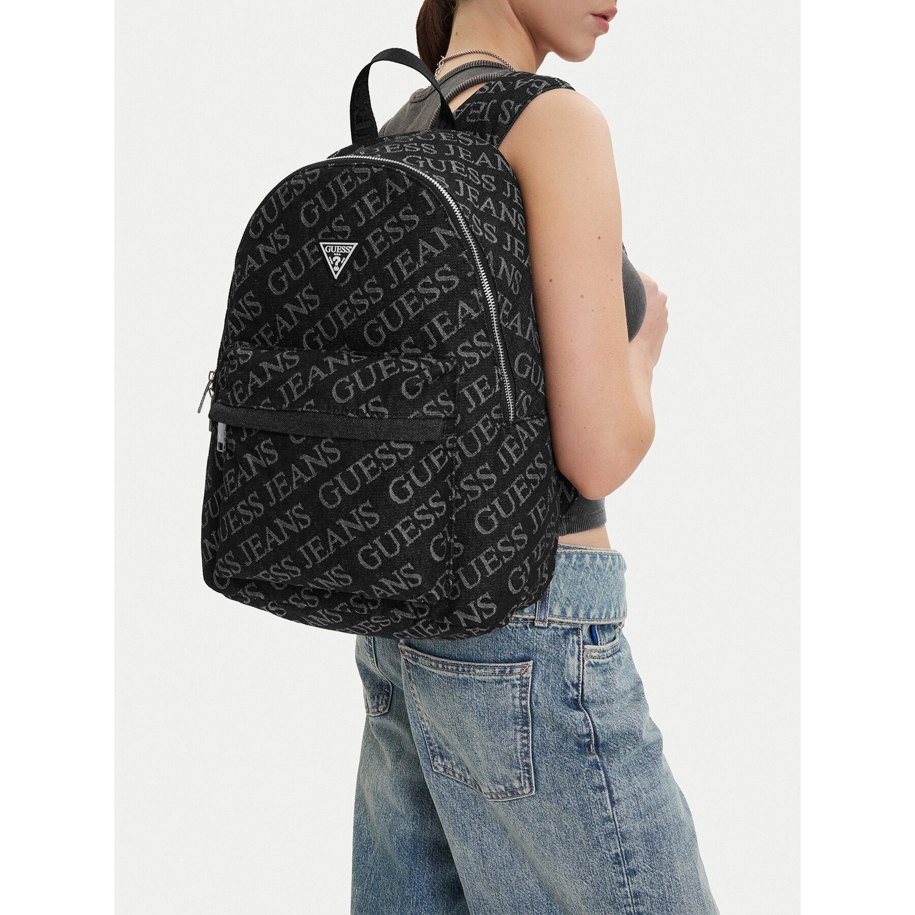 GUESS JEANS Freizeitrucksack Guess Jeans Rucksack Unisex Schwarz