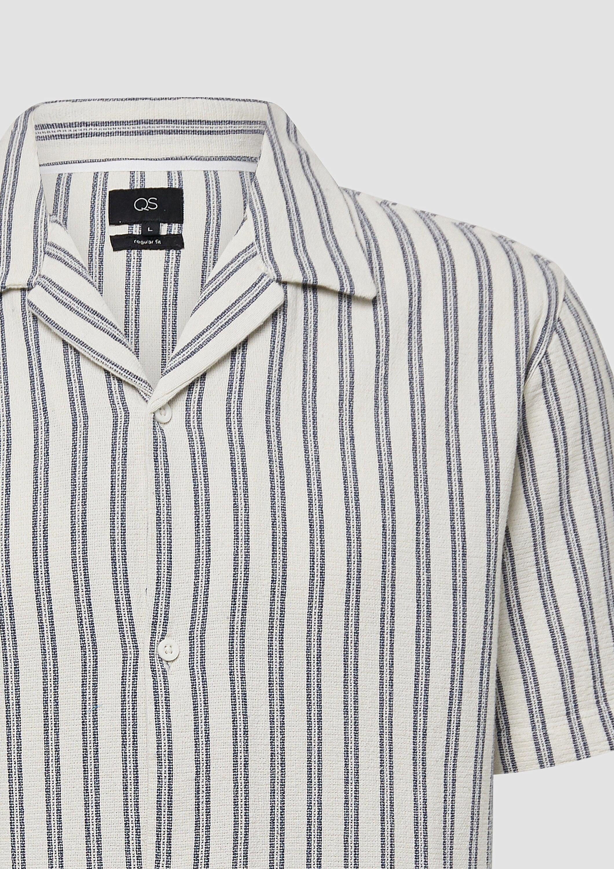 QS Kurzarmhemd Hemd Resort Fit: Hemd mit Strukturstreifen