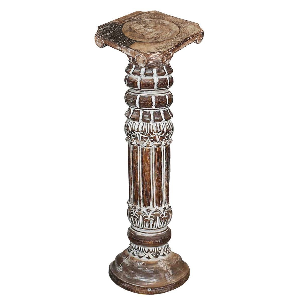 Oriental Galerie Blumenhocker Säulen Batya 60 cm Modell (1 Variante Antik St), braunwash Handarbeit