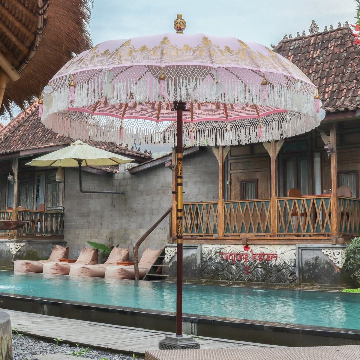 Oriental Galerie Sonnenschirm Bali Garten Sonnenschirm Rosa Model Valeria 185 cm