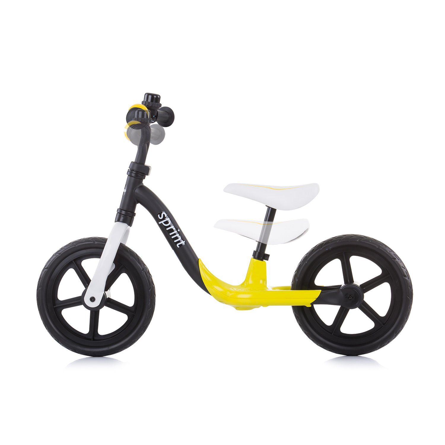 Chipolino Laufrad Laufrad Sprint 12 cm) Lenker und Zoll, gelb Gummigriffe 12 Zoll, (30,48 Zoll höhenverstellbar, Sitz