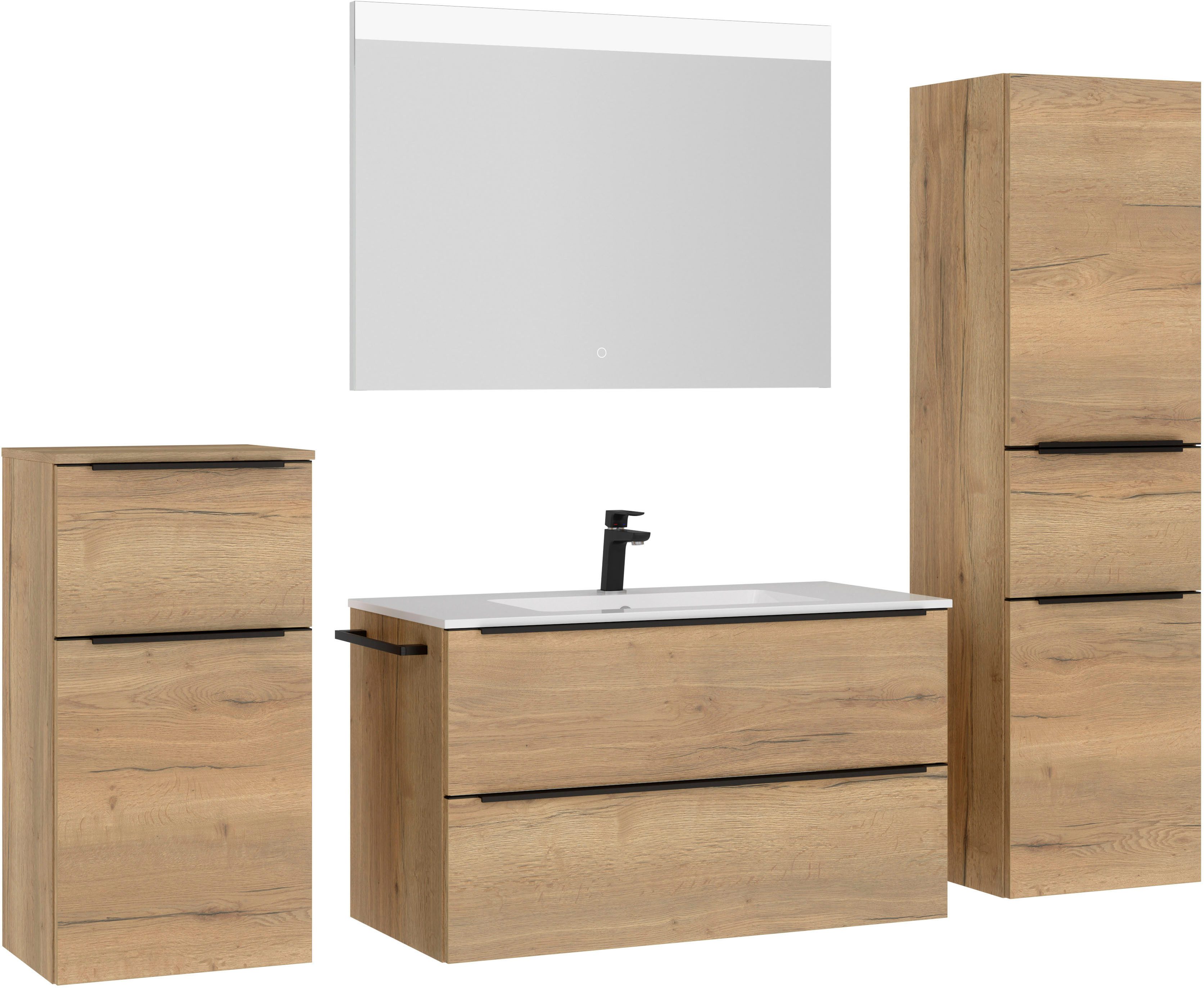 nobilia® Badmöbel-Set Levere, (4-St., vormontiert, mit günstig online kaufen