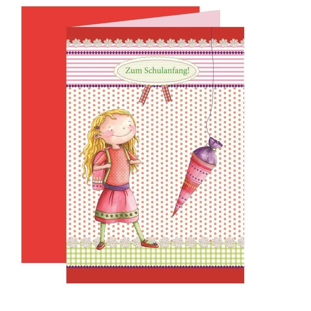 Roth Einladungskarten Roth Einladungen zum Schulanfang Mädchen