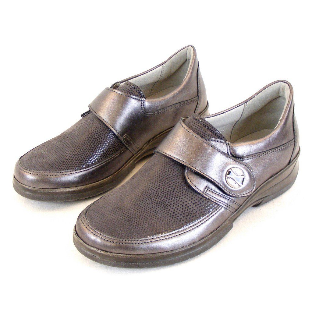 Stuppy »Stuppy Damen Schuhe grau metallic Halbschuhe Leder Stretch  Wechselfußbett 10965« Schnürschuh online kaufen | OTTO