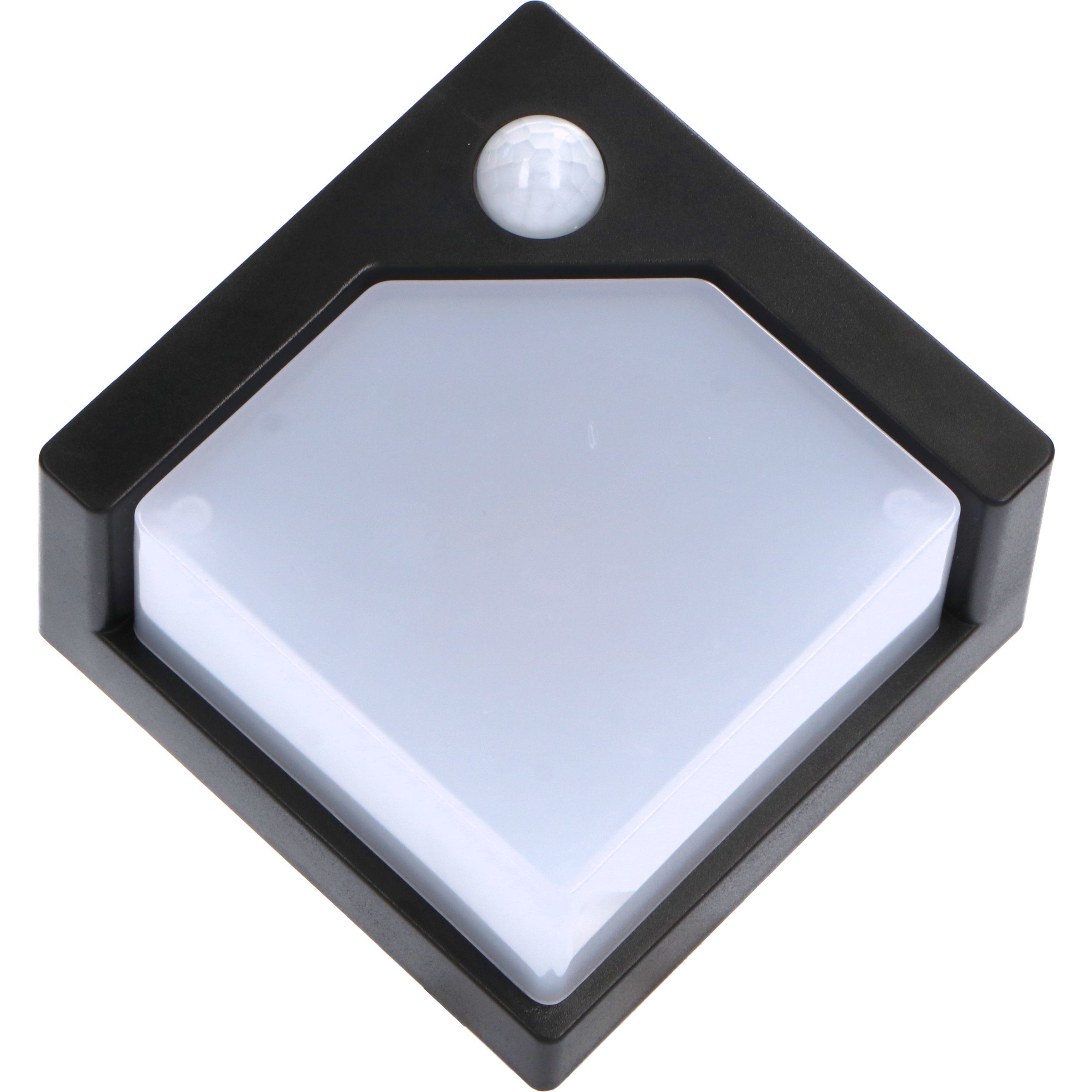 LED-Wandleuchte, mit LED's Außen-Wandleuchte 1000472 Bewegungsmelder LED, IP44 light Solar warmweiß LED