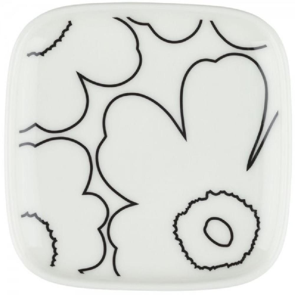 Marimekko Frühstücksteller Teller Oiva Unikko Piirto White Black (10x10cm)