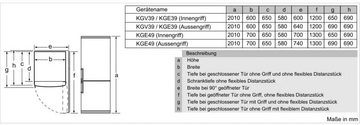BOSCH Kühl-/Gefrierkombination KGE398IBP/6 KGE398IBP, 201 cm hoch, 60 cm breit
