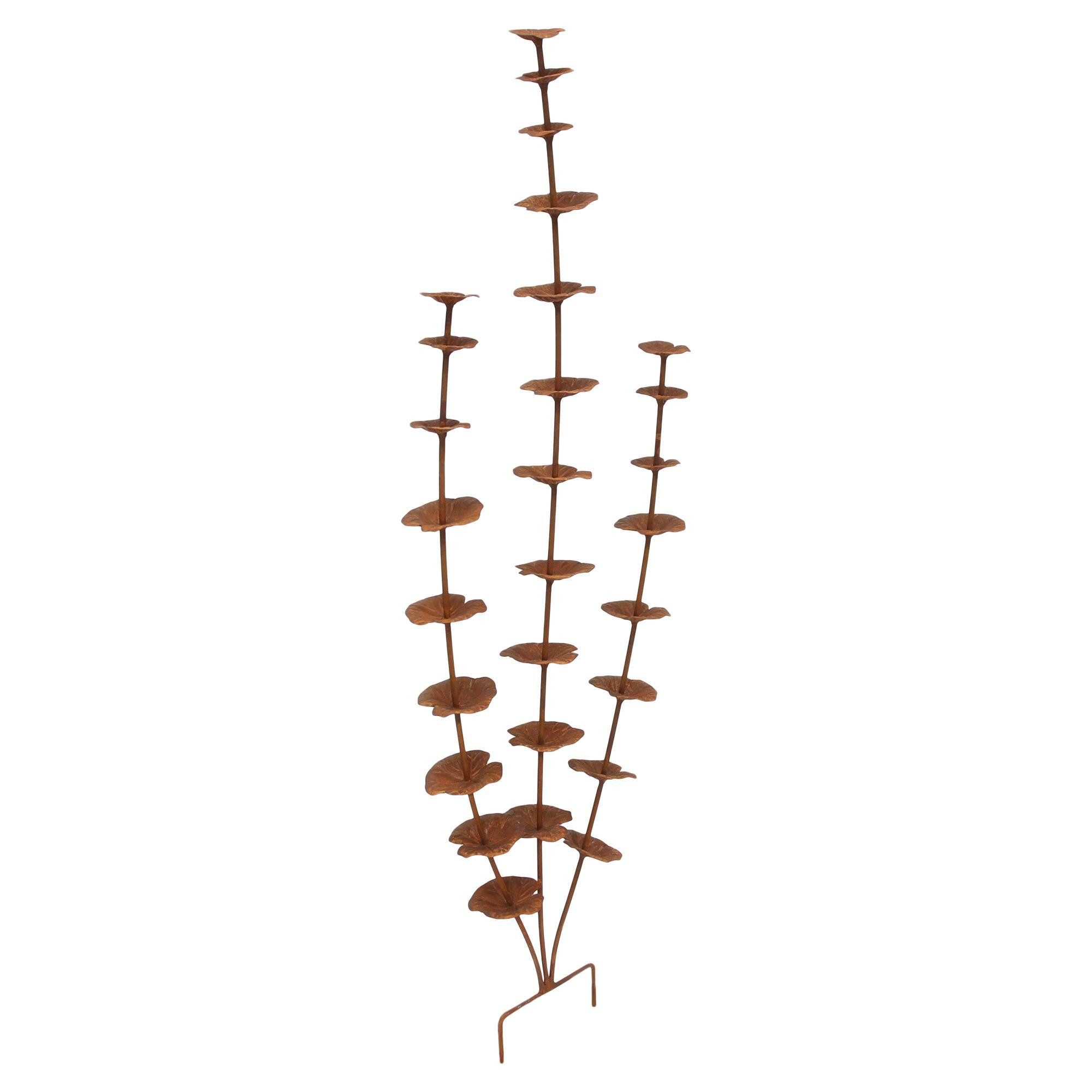 Dekoleidenschaft Gartenstecker "Rostblume" Metall, Rost Finish, 96 cm hoch, Dekostecker Roststecker wetterfest, Outdoor Gartendeko für Draußen