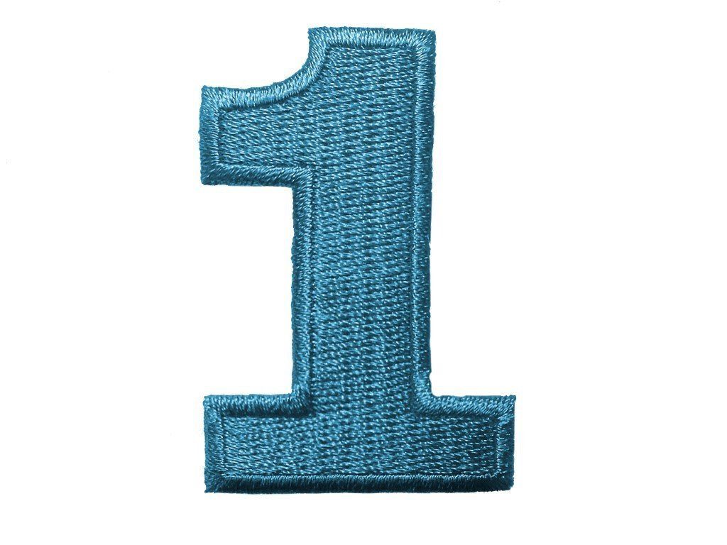 Catch the Patch Aufnäher Bügelbild, Aufbügler, Applikationen, Patches, Flicken, zum aufbügeln, Polyester, Zahl/Ziffer blau - Größe: