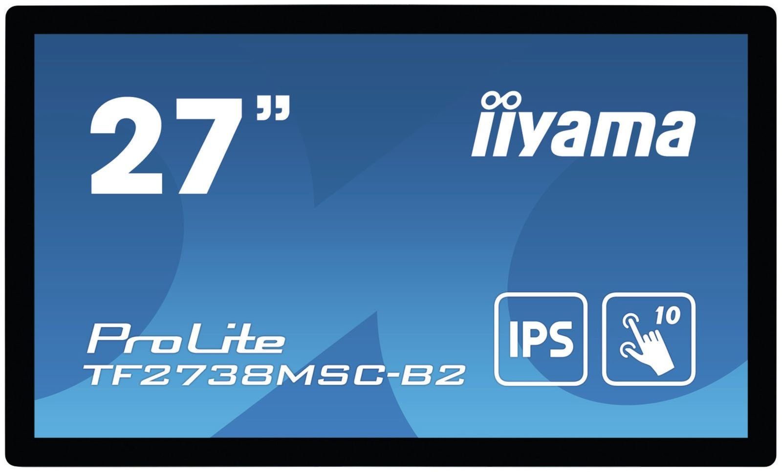 Iiyama 68.6cm (27) TF2738MSC-B2 16:9 M-Touch HDMI+DVI+DP TFT-Monitor (1920 x 1080 px, Full HD, 5 ms Reaktionszeit, IPS, Touchscreen, Lautsprecher, HDCP)