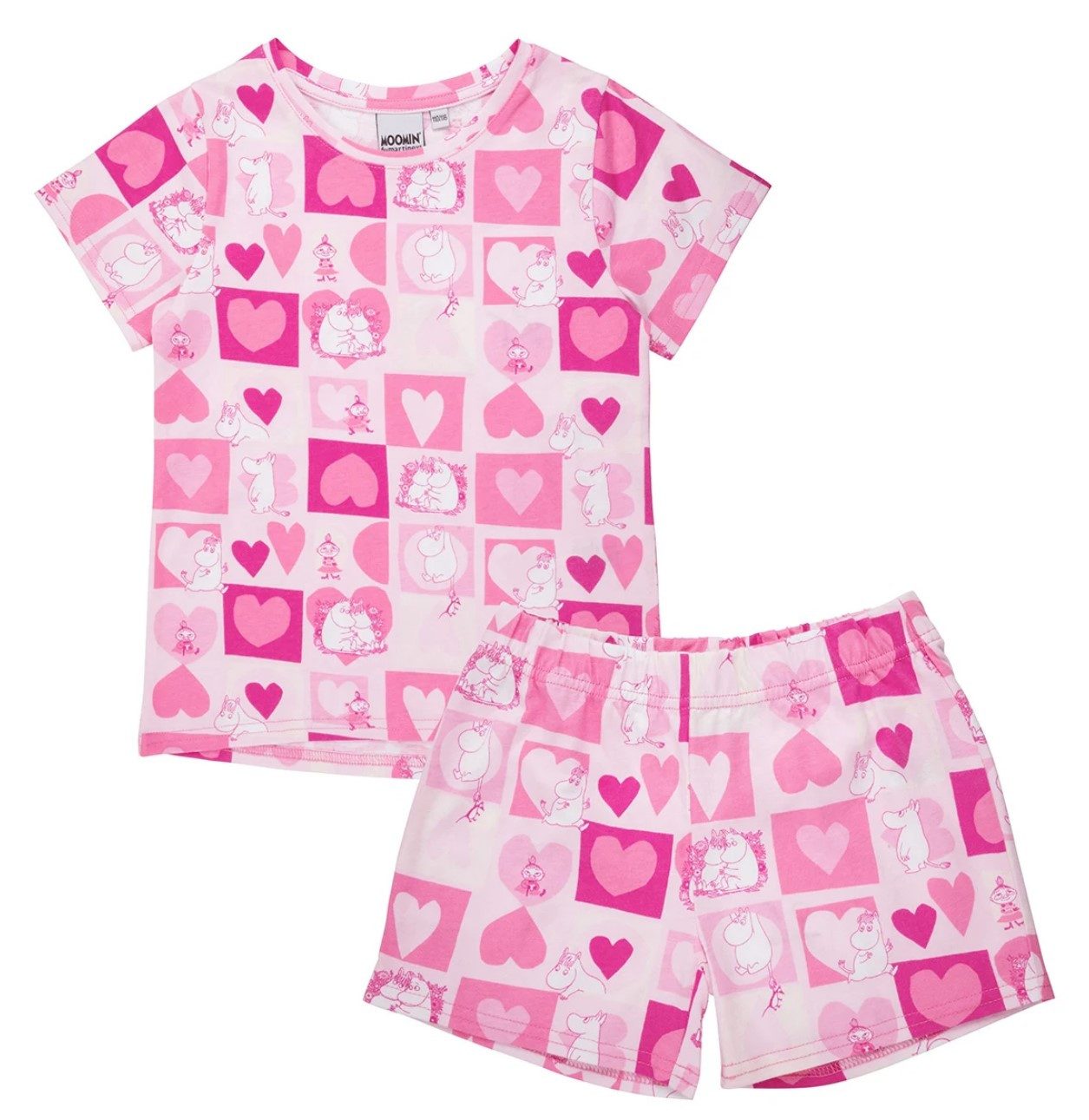 Moomin by Martinex Schlafanzug Martinex kurzer Moomin Pyjama mit Herzen in Rosa