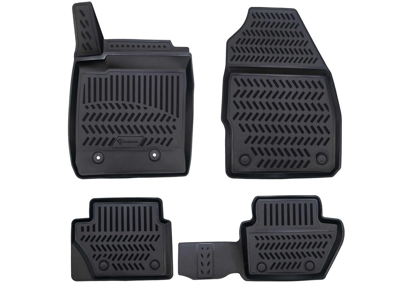 ELMASLINE Auto-Fußmatten Gummi (4 St), für FORD ECOSPORT (2012-2024) - 3D Gummimatten mit extra hohem Rand für mehr Schutz - Passend für Baujahre:, 2012 - 2024