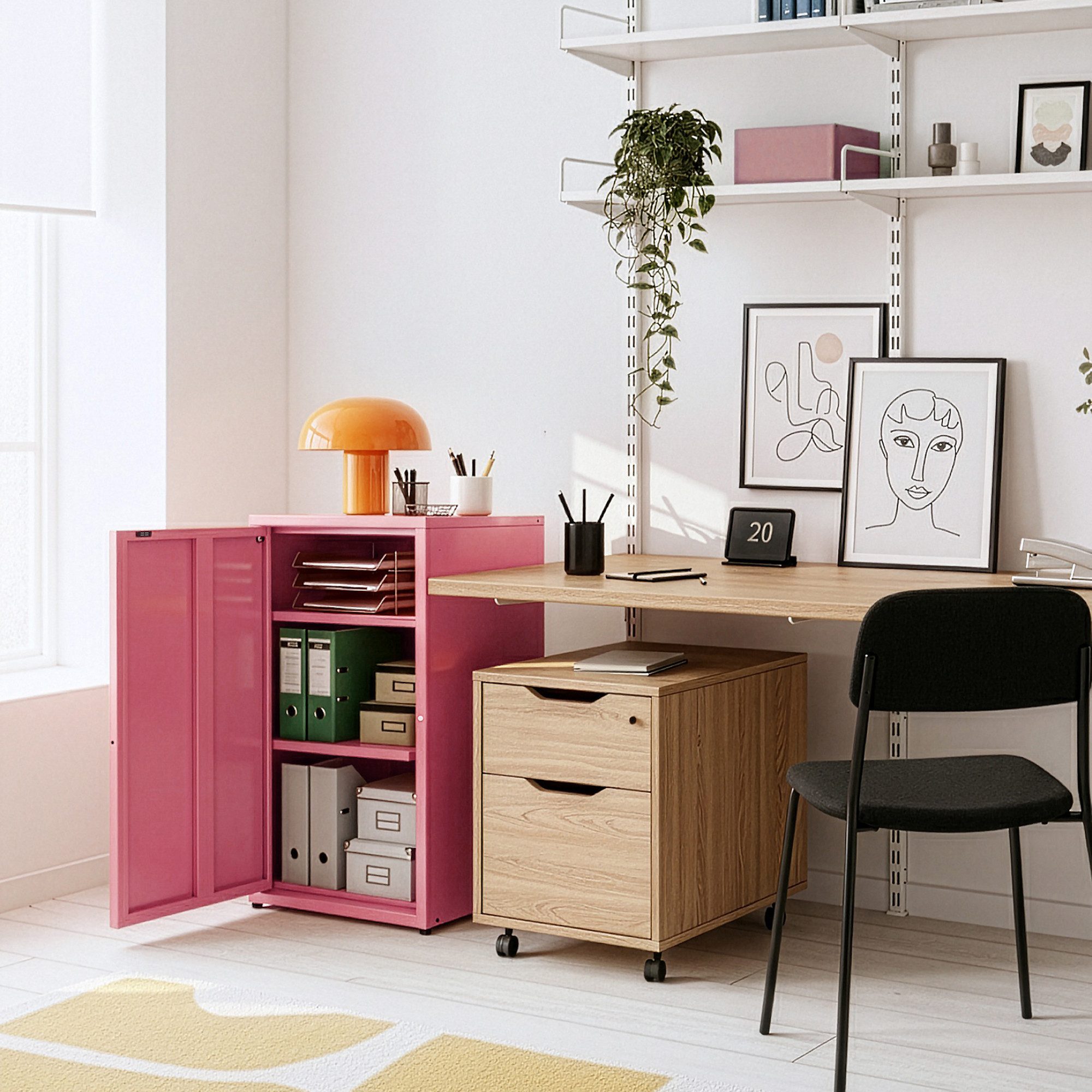 en.casa Mehrzweckschrank »Burlöv« mit 1 Tür und 2 Ablagen 88x40x35 cm Wasse günstig online kaufen