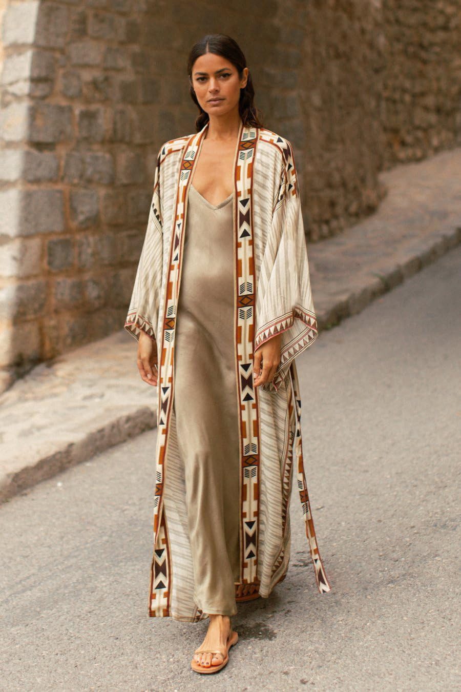 RWEUOQ Kimono Böhmische Kimono-Langarm-Strickjacke Strand Badeanzug, günstig online kaufen