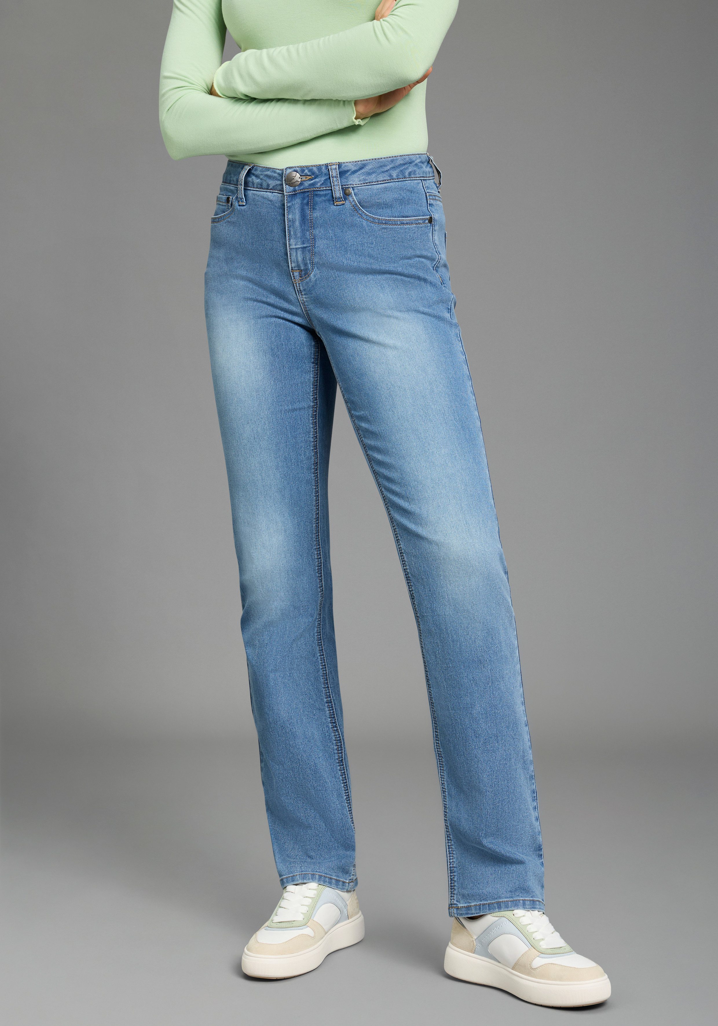 Arizona Gerade Jeans gerade geschnitten, normale Passform, hohe Leibhöhe günstig online kaufen