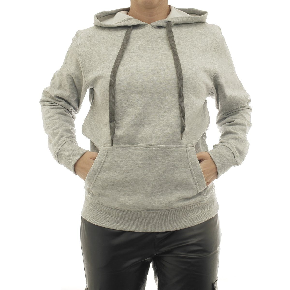 YESET Kapuzenpullover Damen Hoodie warm Vlies Kapuze Pulli Pullover Tasche vorne RN99052 grau