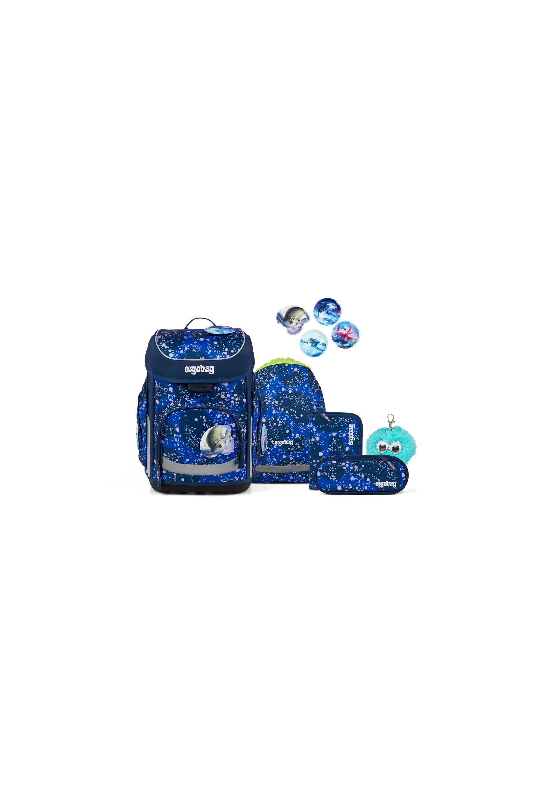 ergobag Schulranzen cubo Bundle Set (6-tlg., 6-teiliges Set), größenverstellbares Rückensystem
